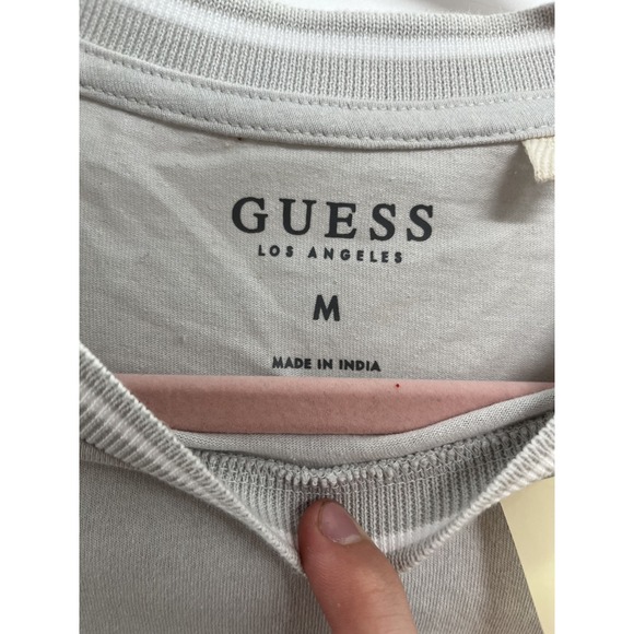 NWT Guess T-Shirt Men Medium Grey Crew Neck Short Sleeve Heather Pullover Cotton - Picture 4 of 8